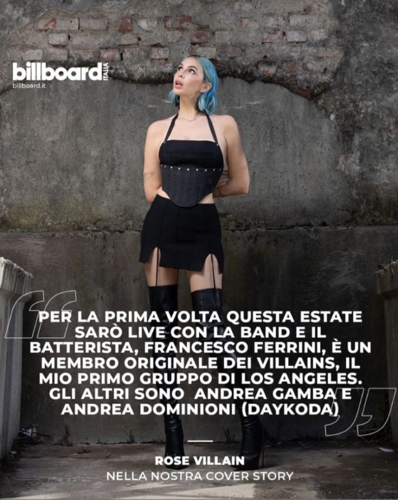 Billboard, Italia, Rose Villain, Daykoda, Fry Ferrini, Andrea Dominoni Basso elettrico, bassista, Radio Sakura Summer Tour 2024